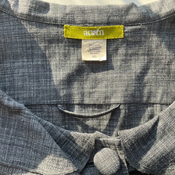 Women’s Acorn Cotton Crop Sleeve Blouse/Jacket, Denim Color,  SZ XL - Picture 11 of 11